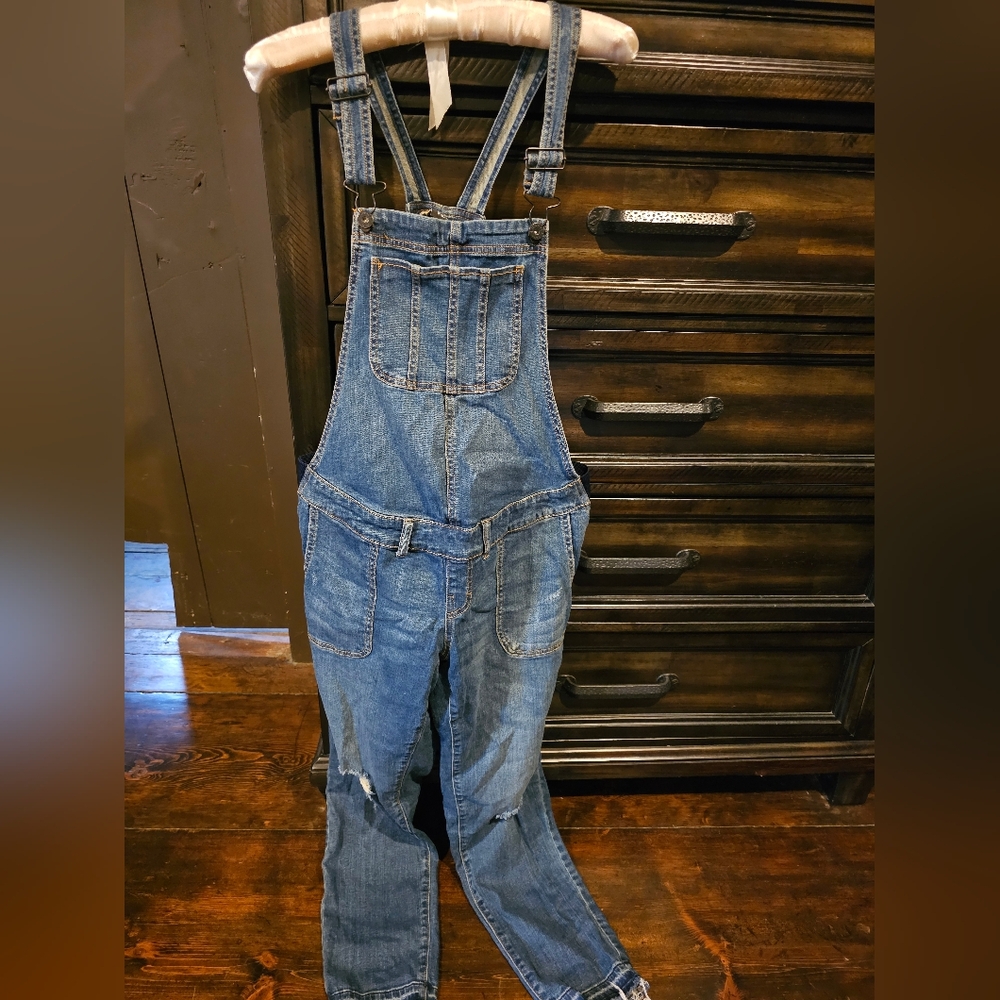 Maternity Indigo Blue Denim Jumpsuit